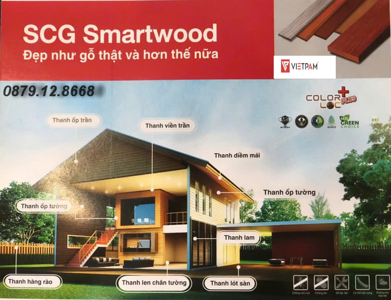 ứng dụng thanh xi măng vân gỗ